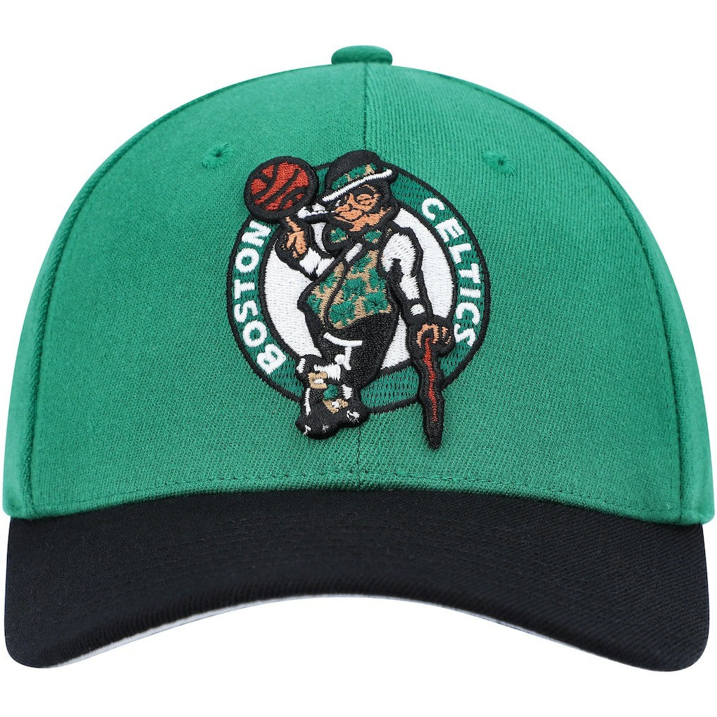 Boston Celtics MVP Team Two-Tone 2.0 Stretch-Snapback Hat Kelly Green/Black | Mitchell & Ness Lifestyle