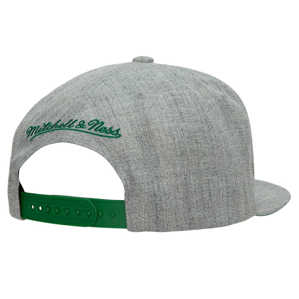 Boston Celtics Hardwood Classics 2.0 Snapback Hat Heather Gray | Mitchell & Ness discount