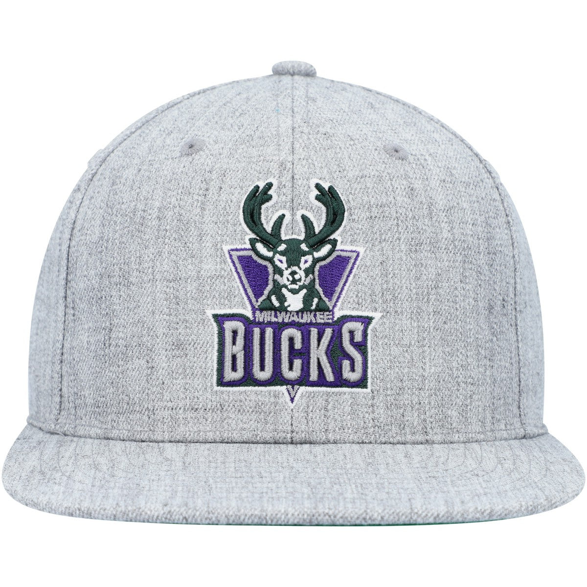 Milwaukee Bucks Hardwood Classics 2.0 Snapback Hat Heather Gray | Mitchell & Ness