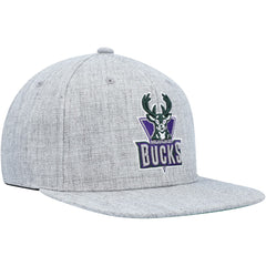 Milwaukee Bucks Hardwood Classics 2.0 Snapback Hat Heather Gray | Mitchell & Ness