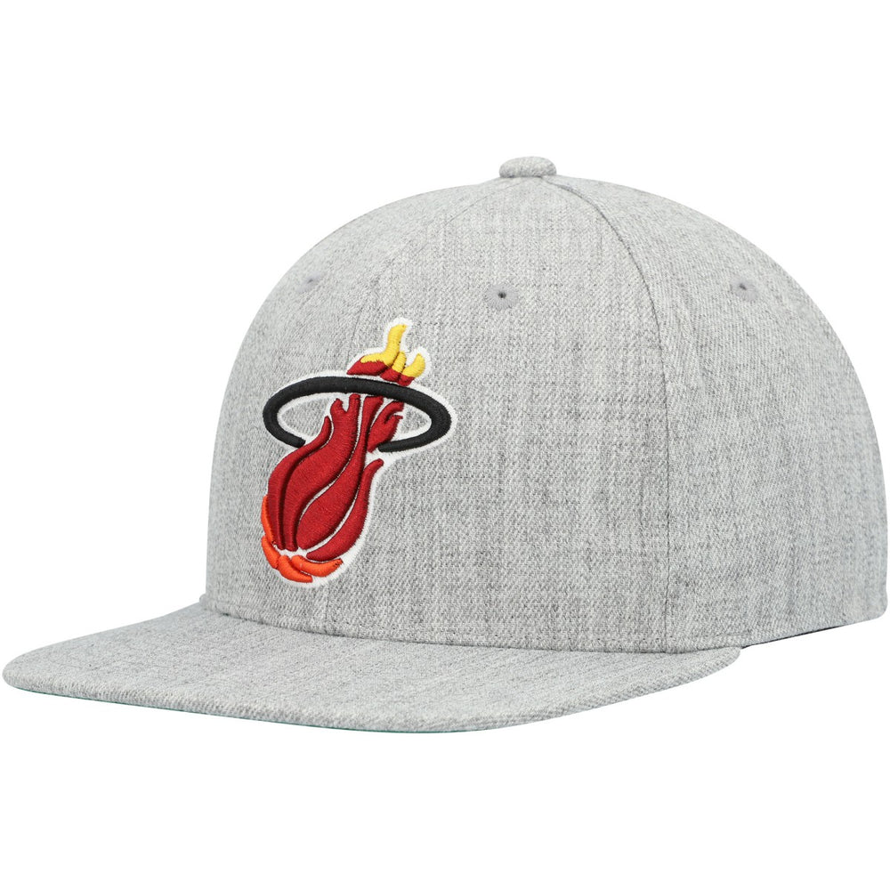Miami Heat Hardwood Classics 2.0 Snapback Hat Heather Gray | Mitchell & Ness Near Me