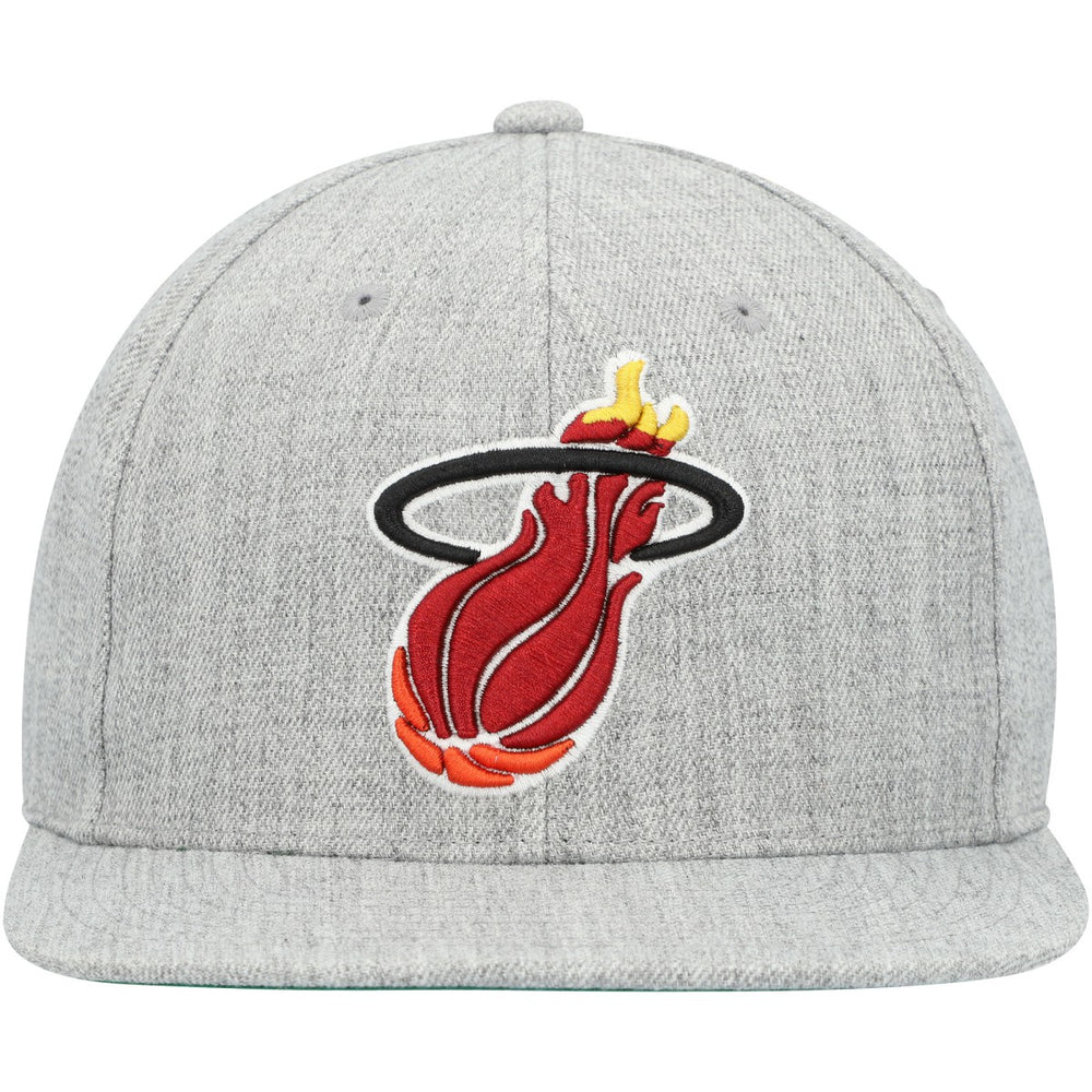 Miami Heat Hardwood Classics 2.0 Snapback Hat Heather Gray | Mitchell & Ness Near Me