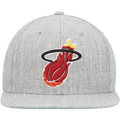Miami Heat Hardwood Classics 2.0 Snapback Hat Heather Gray | Mitchell & Ness Near Me
