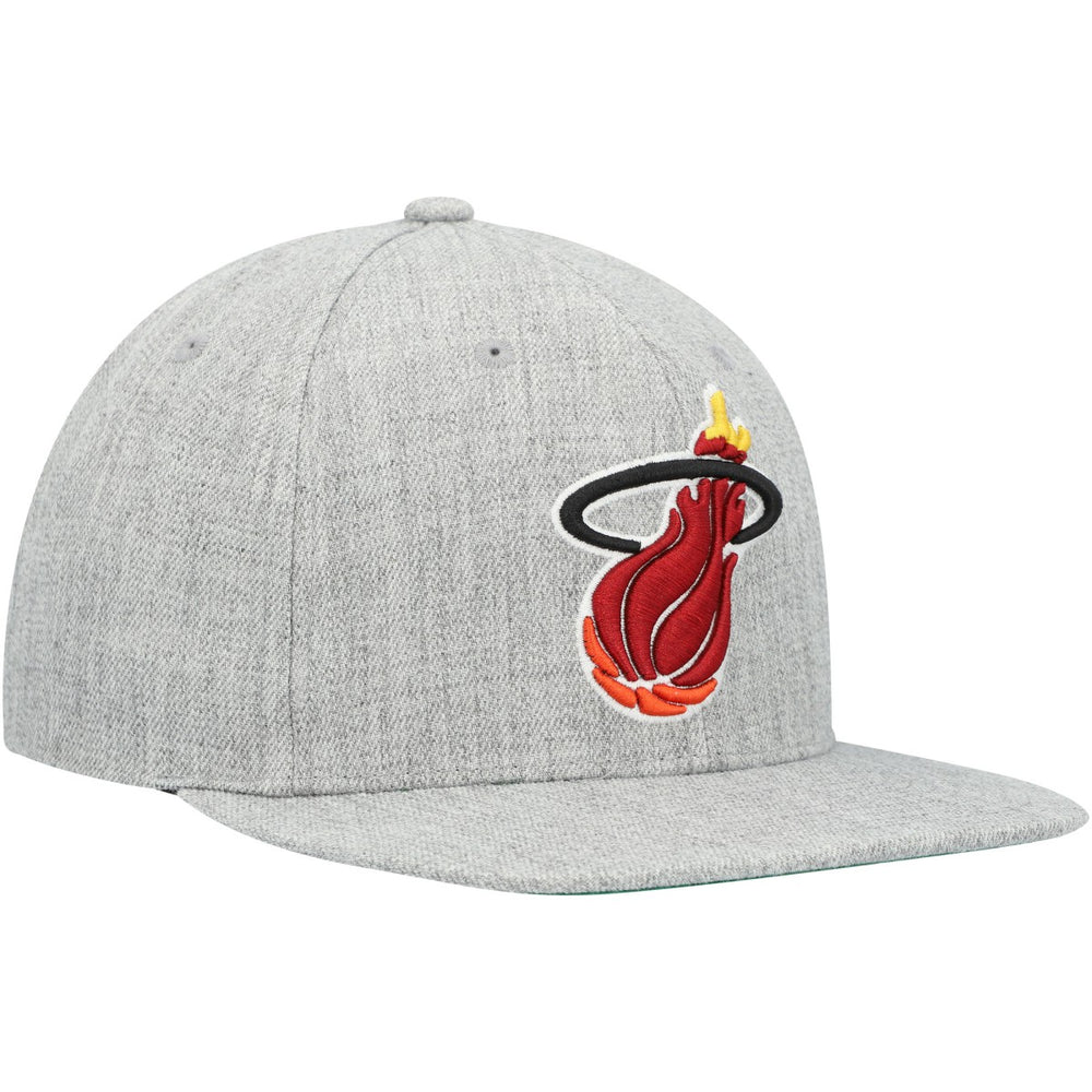 Miami Heat Hardwood Classics 2.0 Snapback Hat Heather Gray | Mitchell & Ness Near Me