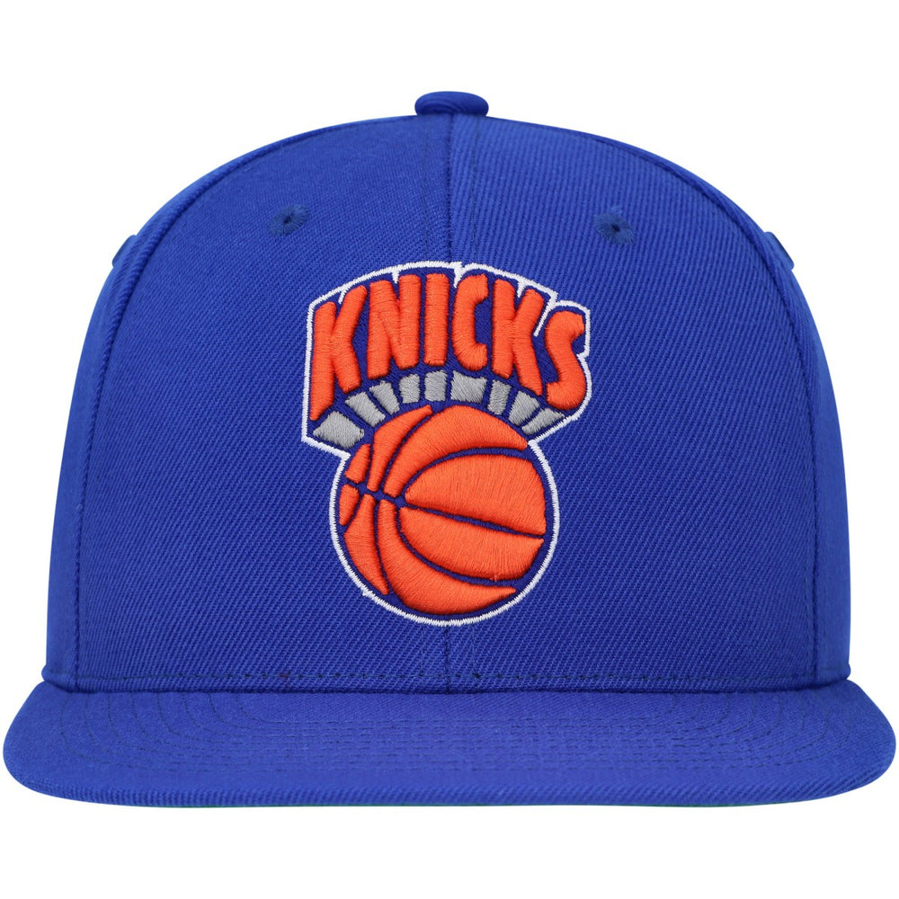 New York Knicks Hardwood Classics MVP Team Ground 2.0 Fitted Hat Blue | Mitchell & Ness Lifestyle