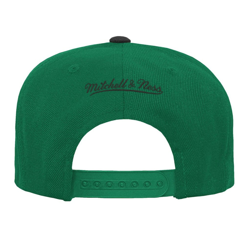 Boston Celtics Youth Two-Tone Snapback Hat Kelly Green/Black | Mitchell & Ness discount