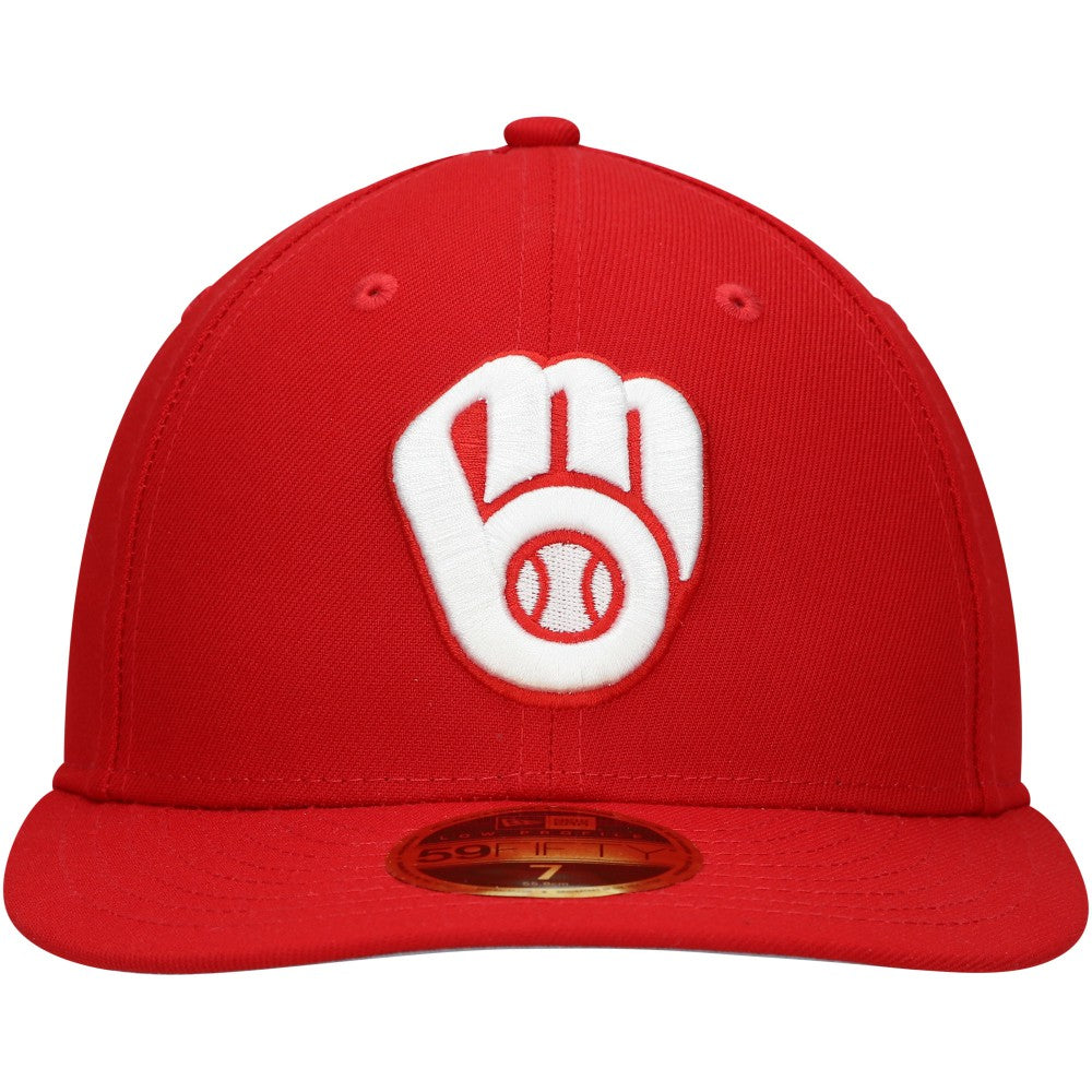 Milwaukee Brewers New Era Low Profile 59FIFTY Fitted Hat - Scarlet - New Era Sale