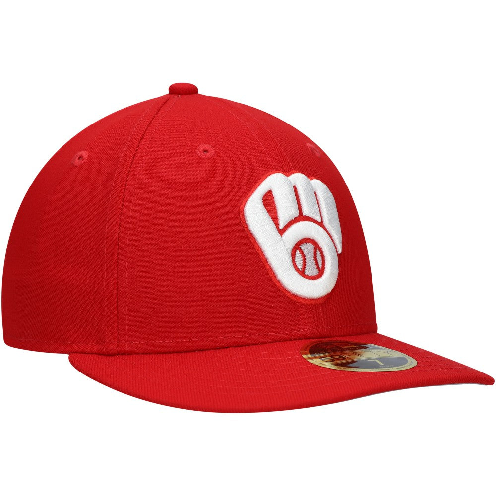 Milwaukee Brewers New Era Low Profile 59FIFTY Fitted Hat - Scarlet - New Era Sale