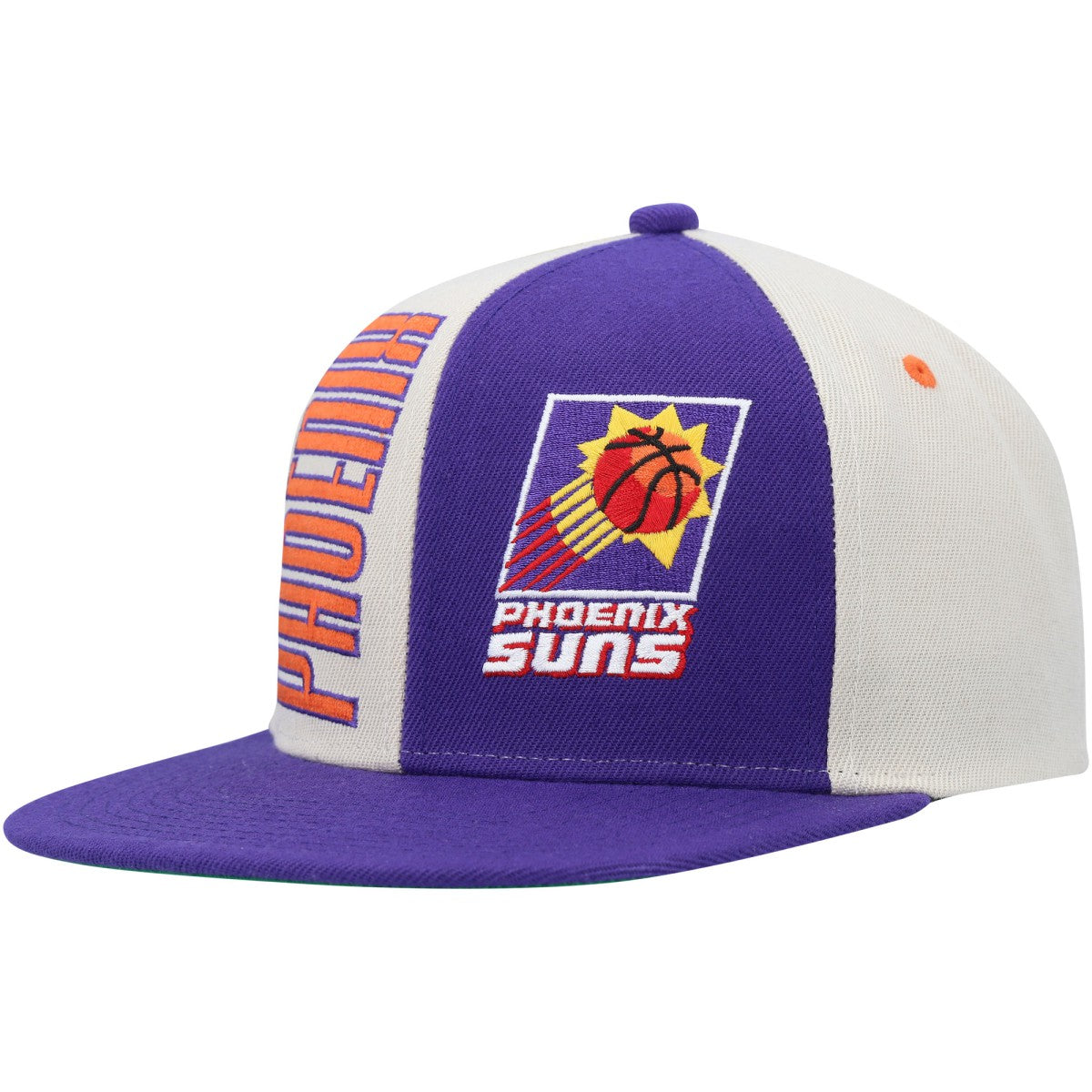 Phoenix Suns Hardwood Classics Pop Snapback Hat Cream/Purple | Mitchell & Ness discount