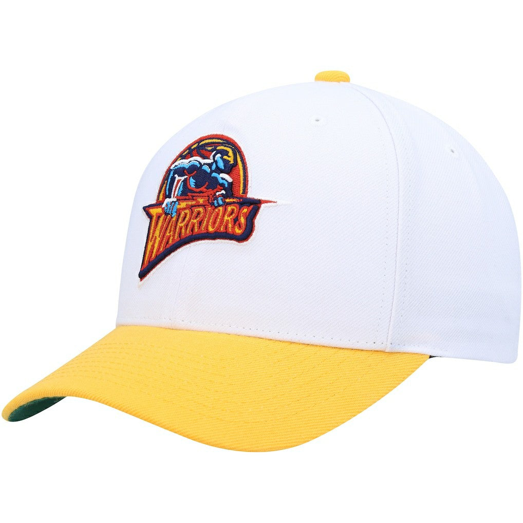 Golden State Warriors Hardwood Classics Core 2-Tone 2.0 Pro Snapback Hat for sale White/Gold | Mitchell & Ness Near Me
