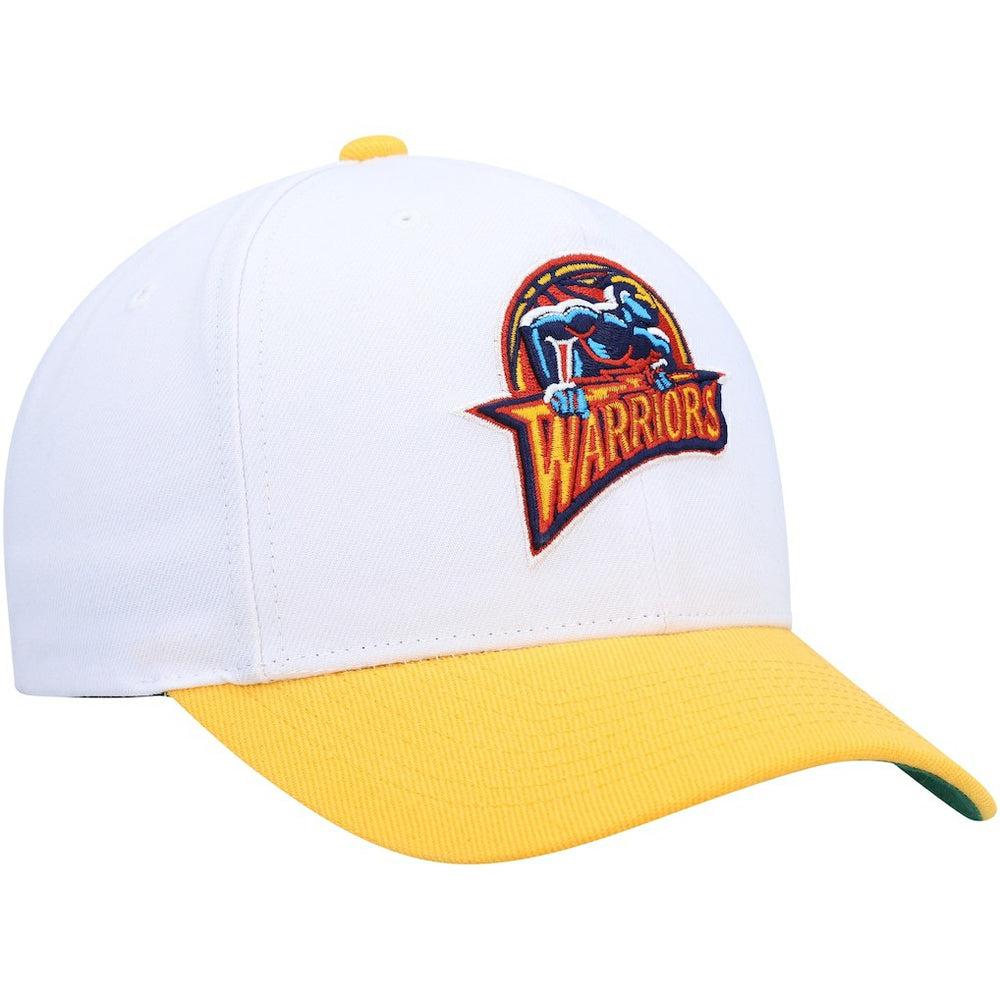 Golden State Warriors Hardwood Classics Core 2-Tone 2.0 Pro Snapback Hat for sale White/Gold | Mitchell & Ness Near Me