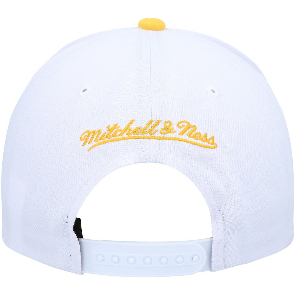 Golden State Warriors Hardwood Classics Core 2-Tone 2.0 Pro Snapback Hat for sale White/Gold | Mitchell & Ness Near Me