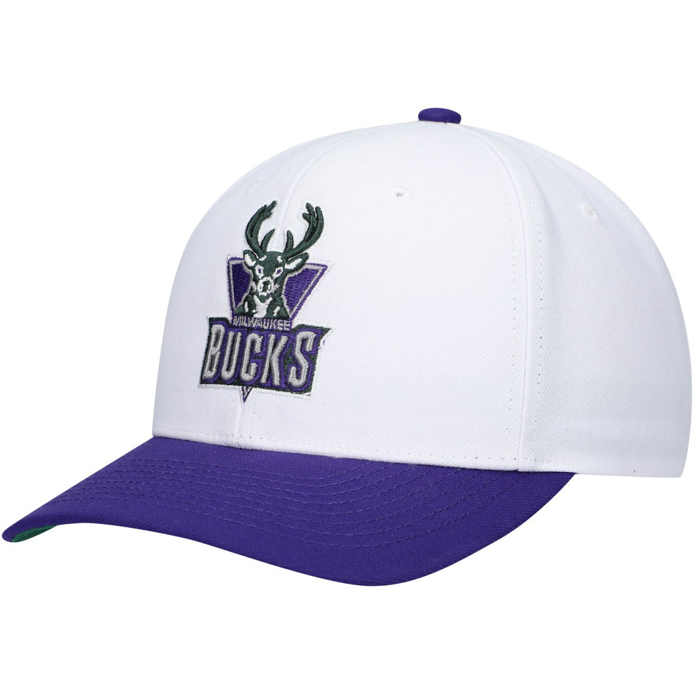 Milwaukee Bucks Hardwood Classics Core 2-Tone 2.0 Pro Snapback Hat White/Purple | Mitchell & Ness discount