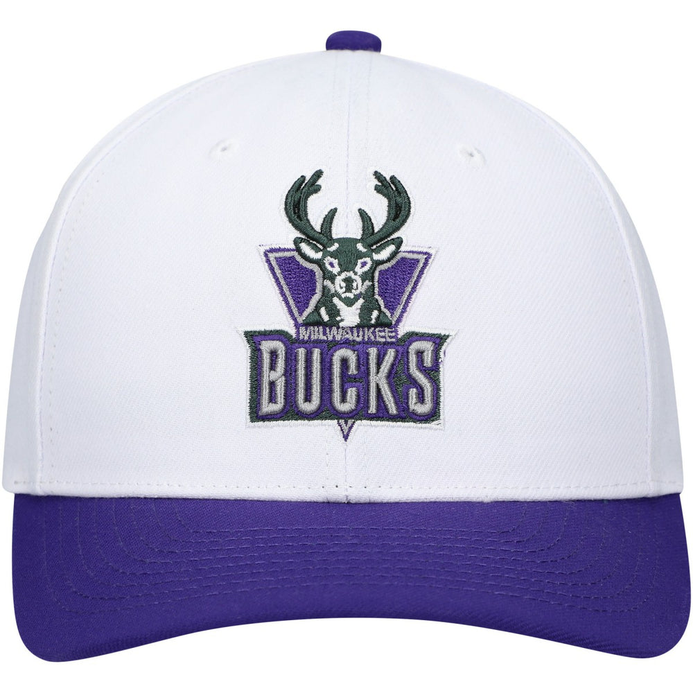 Milwaukee Bucks Hardwood Classics Core 2-Tone 2.0 Pro Snapback Hat White/Purple | Mitchell & Ness discount