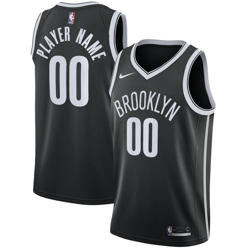 Brooklyn Nets Swingman Custom Jersey Black Icon Edition | Nike Near Me