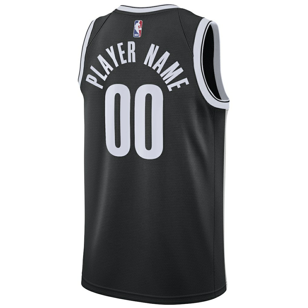 Brooklyn Nets Swingman Custom Jersey Black Icon Edition | Nike Near Me