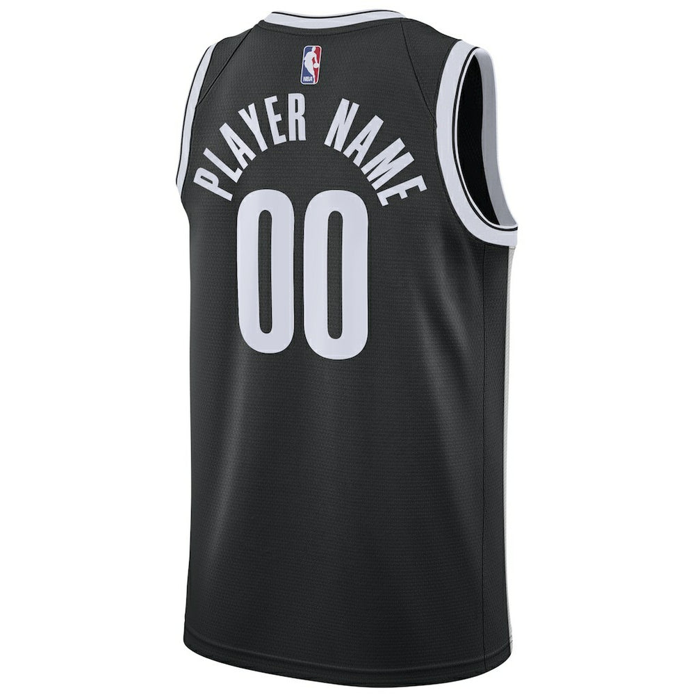 Brooklyn Nets Swingman Custom Jersey Black Icon Edition | Nike Near Me