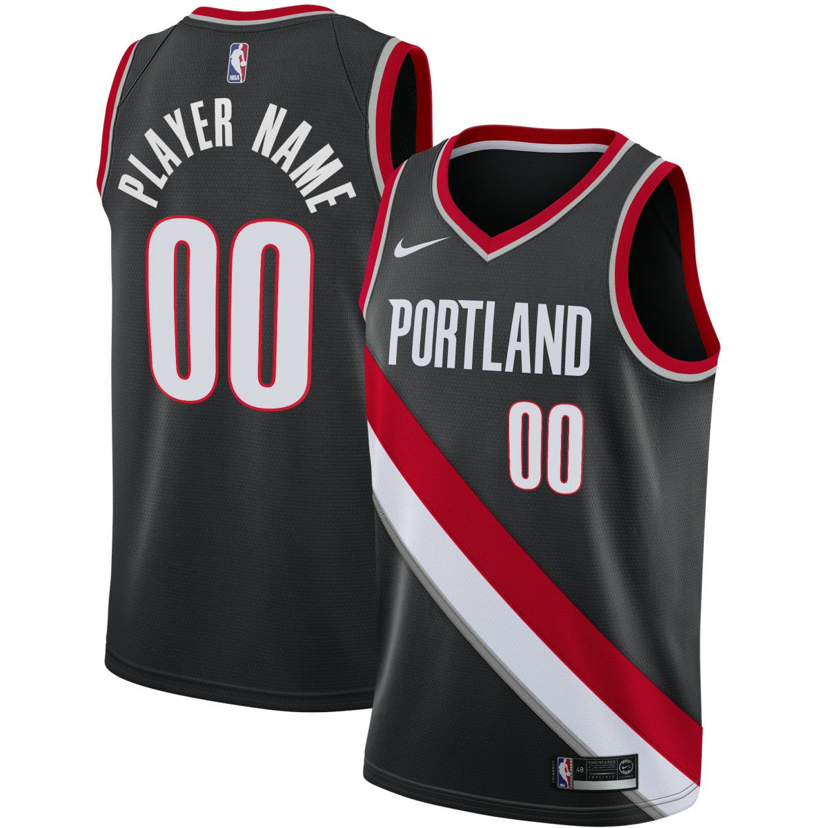Portland Trail Blazers Swingman Custom Jersey Black Icon Edition | Nike for sale