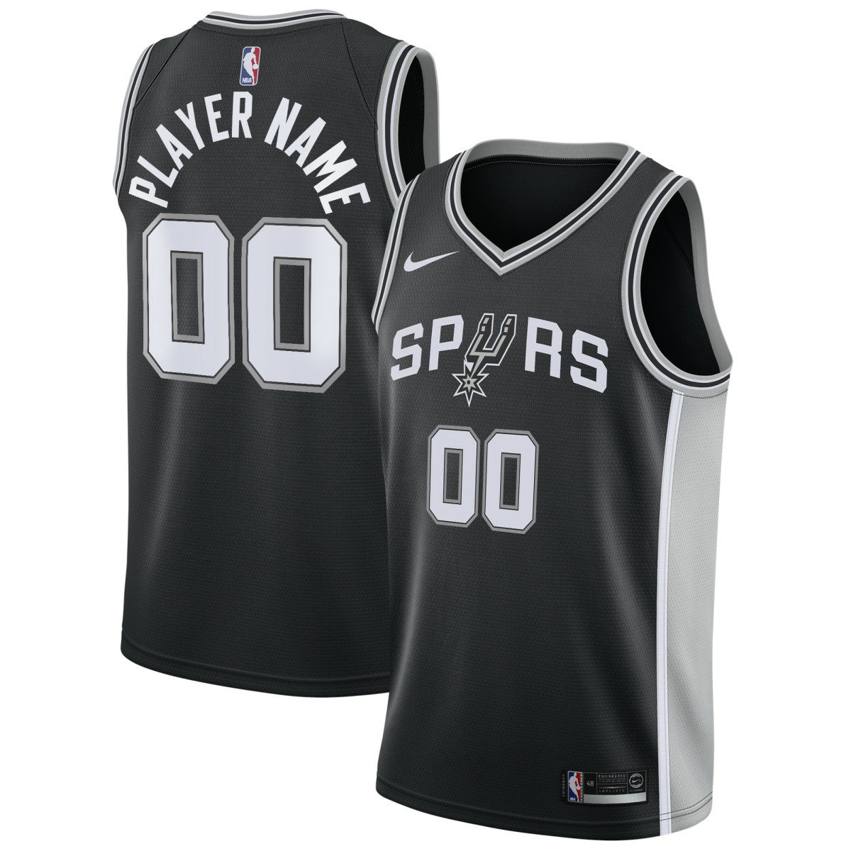 San Antonio Spurs Swingman Custom Jersey Black Icon Edition | Nike Lifestyle