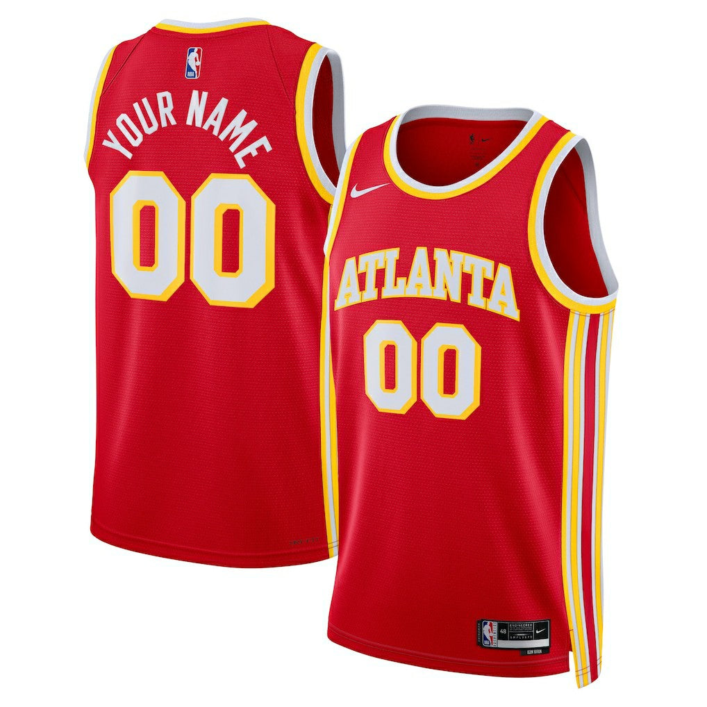 Atlanta Hawks Unisex Swingman Custom Jersey Red Icon Edition | Nike
