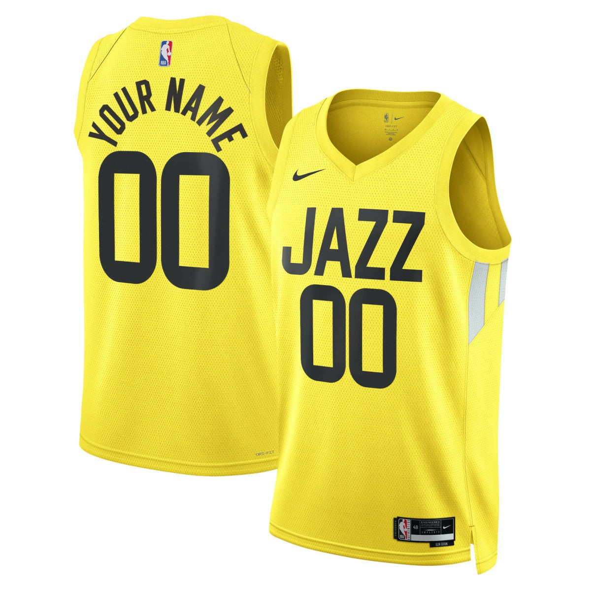 Utah Jazz Unisex Swingman Custom Jersey Gold Icon Edition | Nike outlet