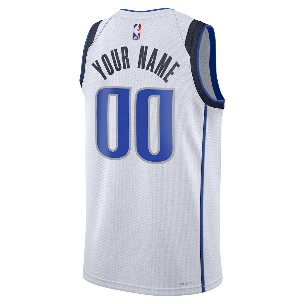 Dallas Mavericks Unisex Swingman Custom Jersey White for sale Association Edition | Nike Near Me