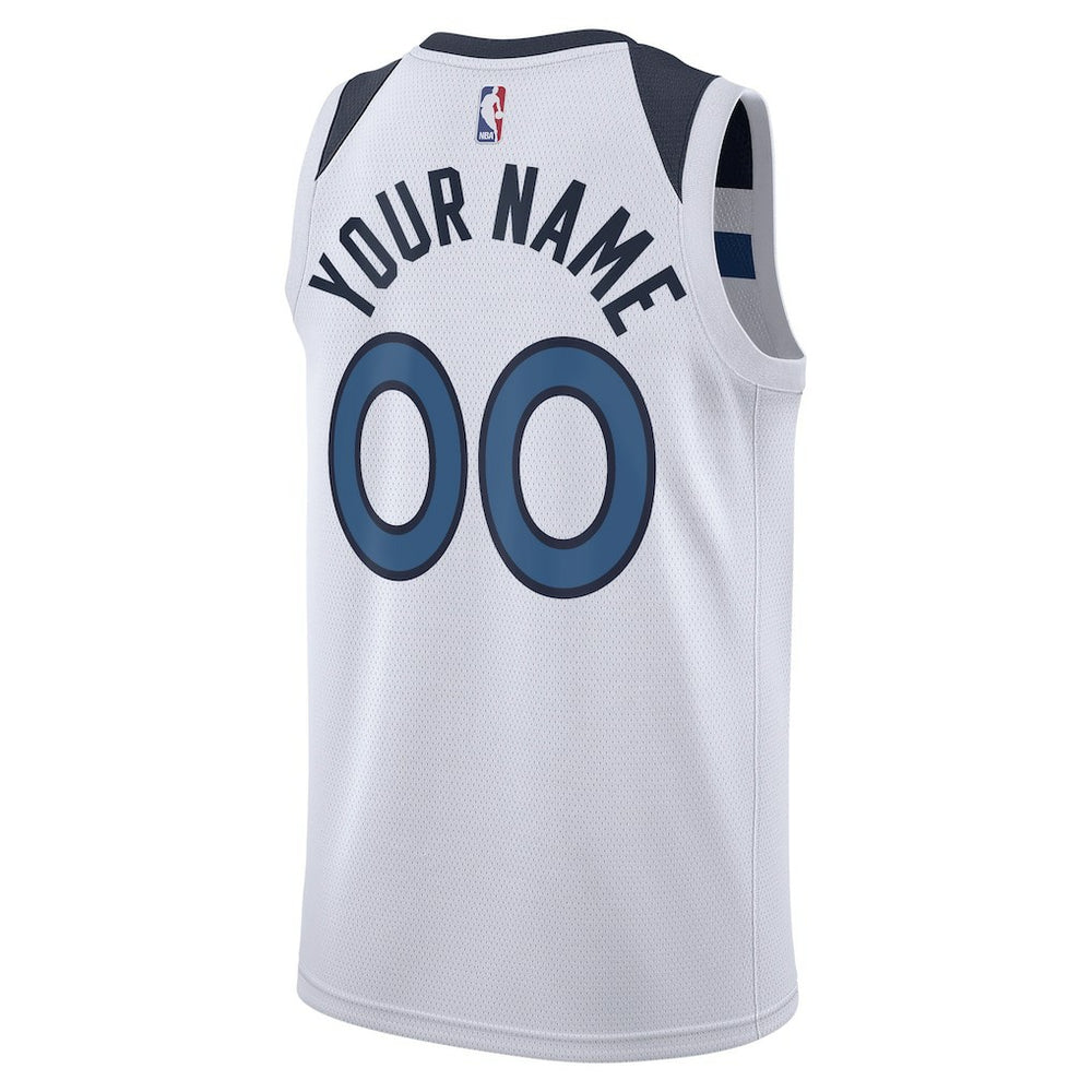 Minnesota Timberwolves Unisex Swingman Custom Jersey White Association Edition | Nike
