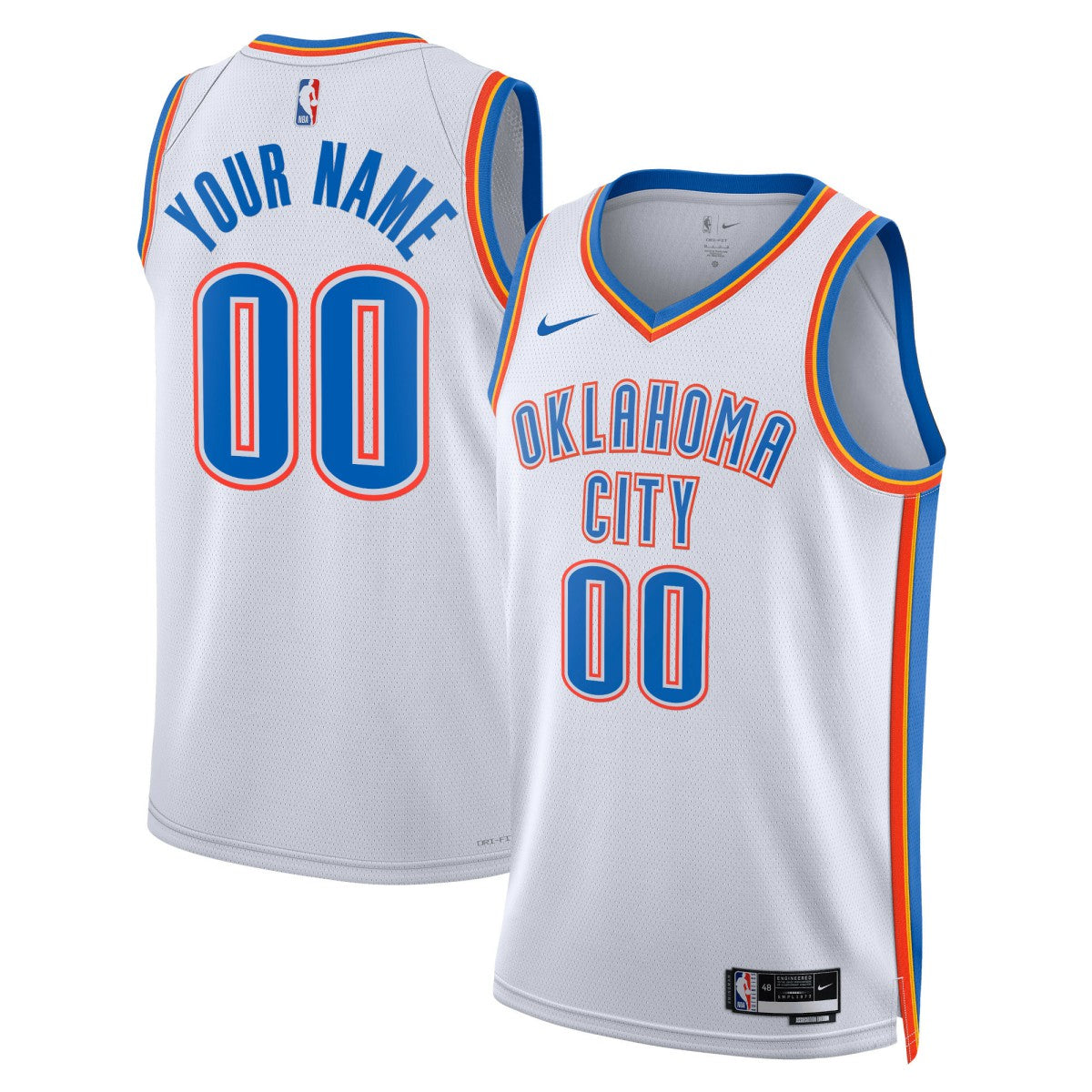 Oklahoma City Thunder Unisex Swingman Custom Jersey White Association Edition | Nike Lifestyle