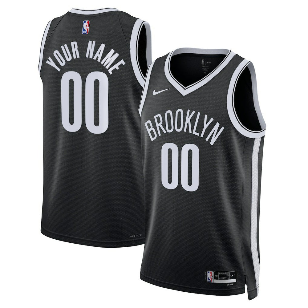 Brooklyn Nets Unisex Swingman Custom Jersey Black Icon Edition | Nike outlet