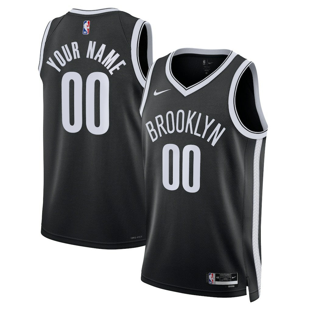 Brooklyn Nets Unisex Swingman Custom Jersey Black Icon Edition | Nike outlet