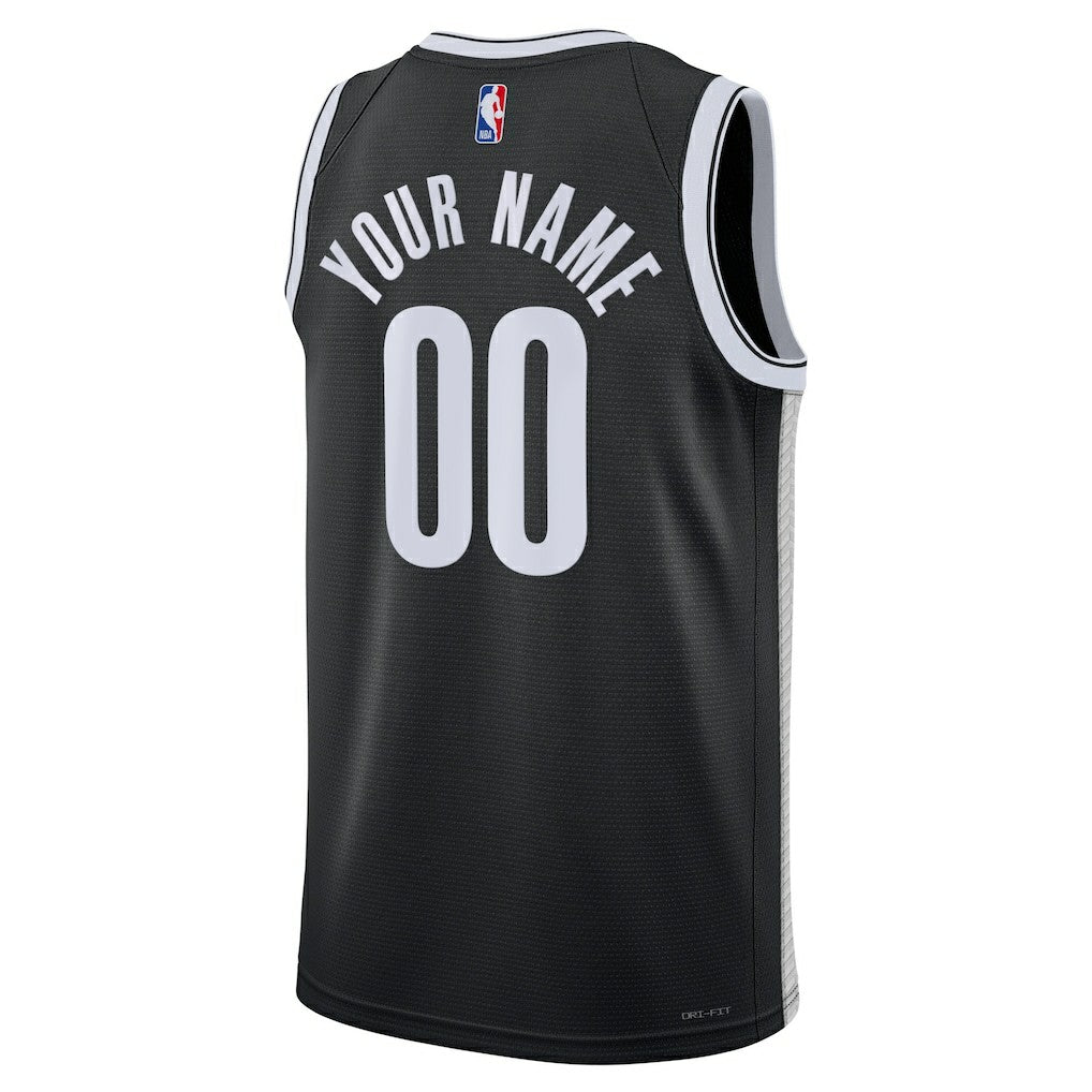 Brooklyn Nets Unisex Swingman Custom Jersey Black Icon Edition | Nike outlet