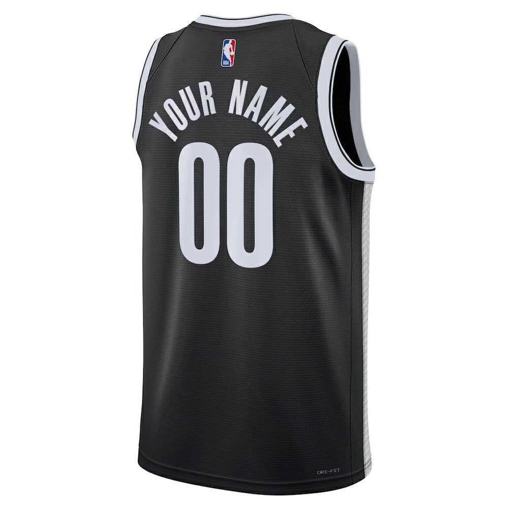 Brooklyn Nets Unisex Swingman Custom Jersey Black Icon Edition | Nike outlet