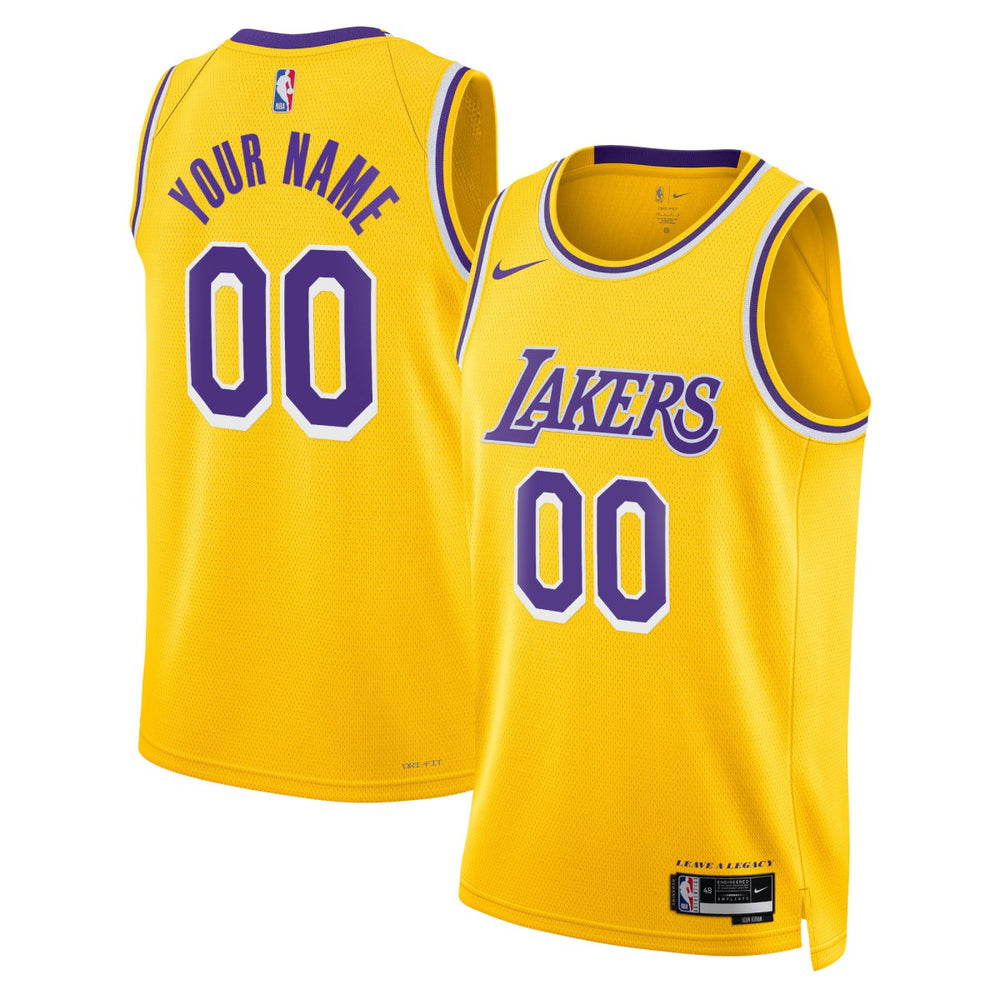 Los Angeles Lakers Unisex Swingman Custom Jersey Gold Icon Edition | Nike