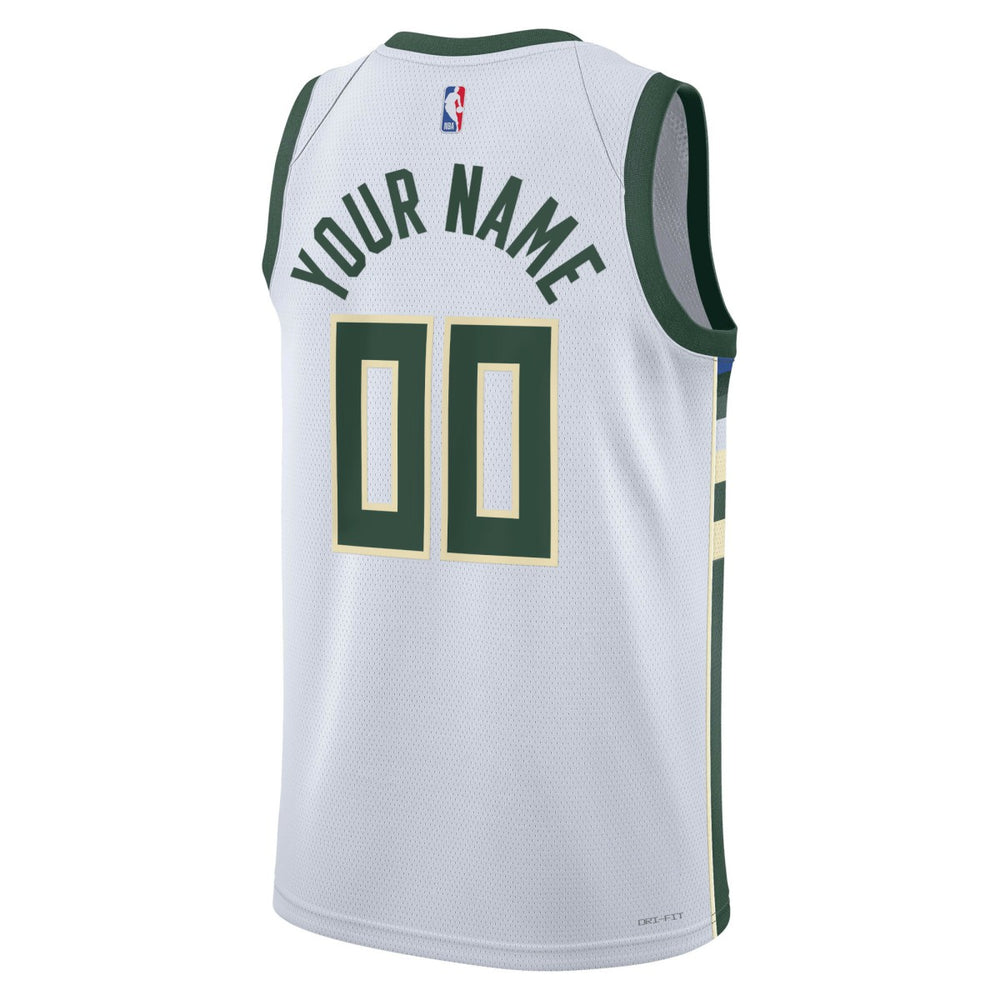 Milwaukee Bucks Unisex Swingman Custom Jersey White Association Edition | Nike outlet