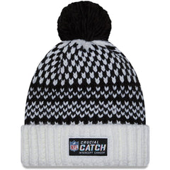 New Orleans Saints New Era Women's 2023 NFL Crucial Catch Cuffed Pom Knit Hat Black/White