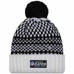 Tennessee Titans New Era Women's 2023 NFL Crucial Catch Cuffed Pom Knit Hat Black/White