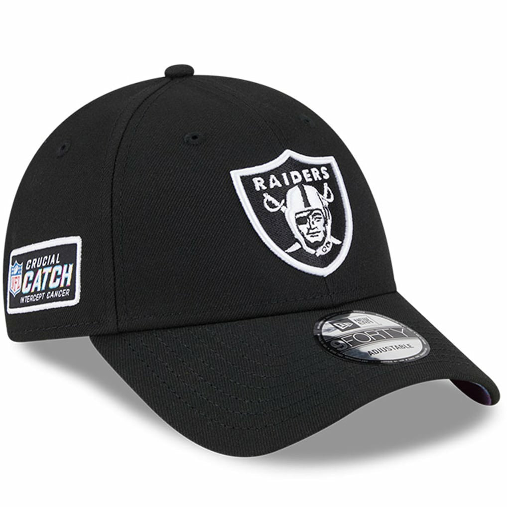 Las Vegas Raiders New Era 2023 NFL Crucial Catch 9FORTY Adjustable Hat Black