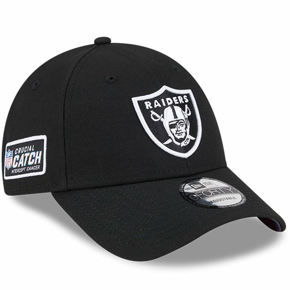Las Vegas Raiders New Era 2023 NFL Crucial Catch 9FORTY Adjustable Hat Black
