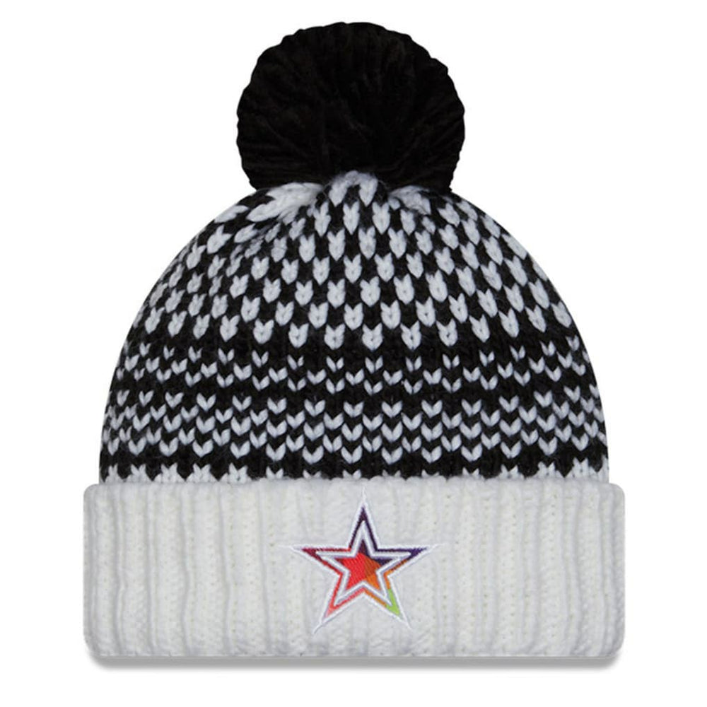 Dallas Cowboys New Era Women's 2023 NFL Crucial Catch Cuffed Pom Knit Hat Black/White