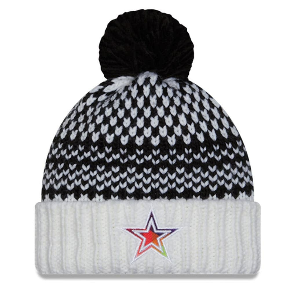 Dallas Cowboys New Era Women's 2023 NFL Crucial Catch Cuffed Pom Knit Hat Black/White