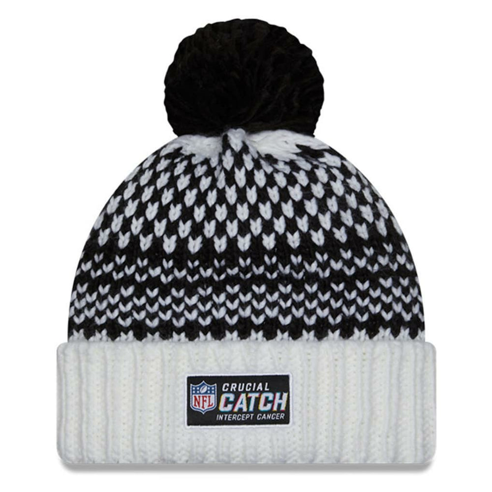 Dallas Cowboys New Era Women's 2023 NFL Crucial Catch Cuffed Pom Knit Hat Black/White