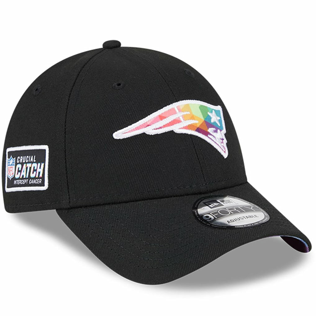 New England Patriots New Era 2023 NFL Crucial Catch 9FORTY Adjustable Hat Black