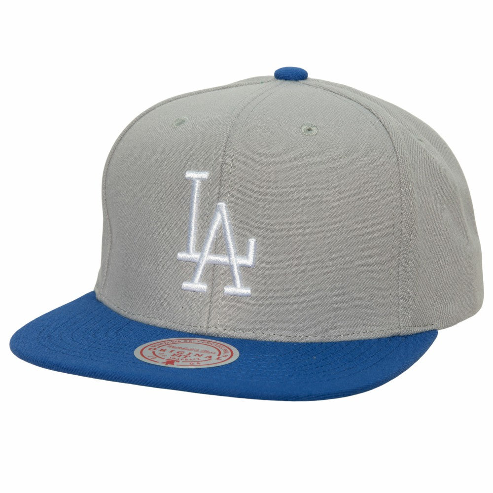 Los Angeles Dodgers Mitchell & Ness Cooperstown Collection Away Snapback Hat - Gray - Mitchell & Ness Lifestyle