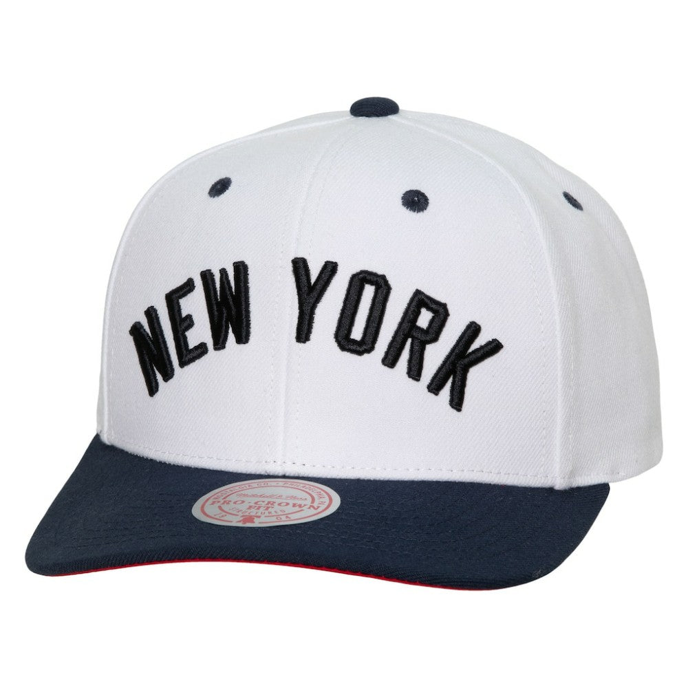 New York Yankees Mitchell & Ness Cooperstown Collection Pro Crown Snapback Hat - White - Mitchell & Ness Discount