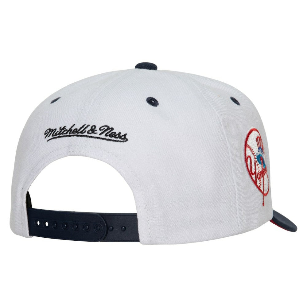 New York Yankees Mitchell & Ness Cooperstown Collection Pro Crown Snapback Hat - White - Mitchell & Ness Discount