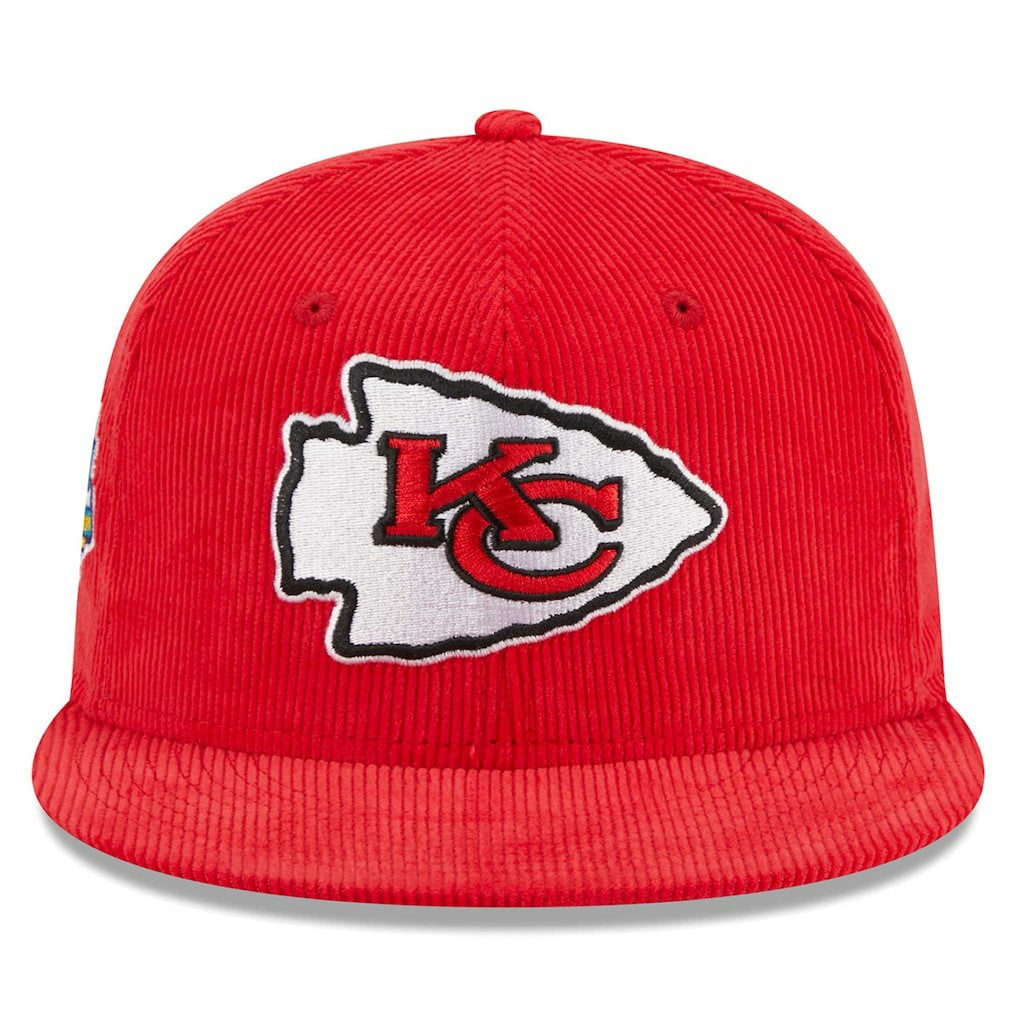 Kansas City Chiefs New Era Throwback Cord 59FIFTY Fitted Hat Red
