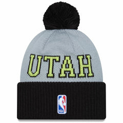 Utah Jazz Tip-Off Two-Tone Cuffed Knit Hat with Pom Black/Gray | New Era Lifestyle