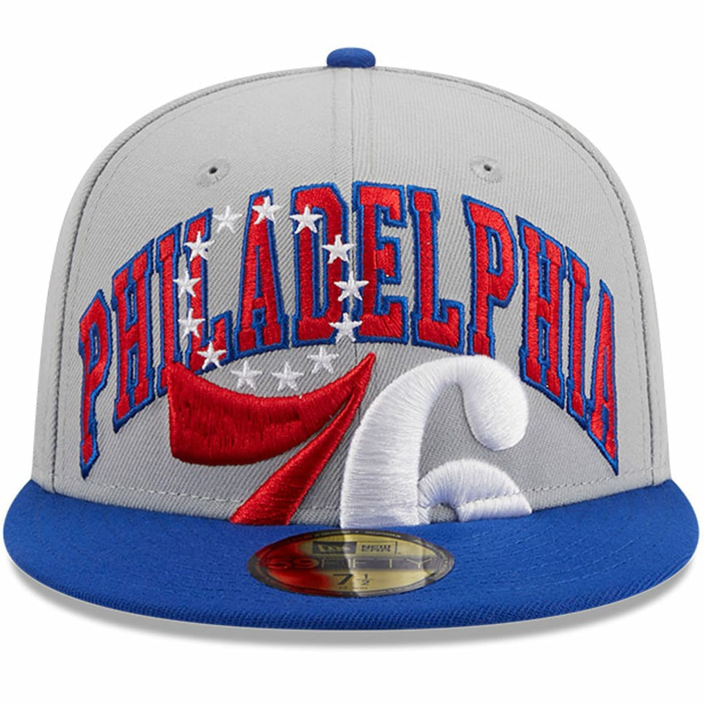 Philadelphia 76ers Tip-Off Two-Tone 59FIFTY Fitted Hat Gray/Royal | New Era US