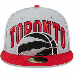 Toronto Raptors Tip-Off Two-Tone 59FIFTY Fitted Hat Gray/Red | New Era outlet