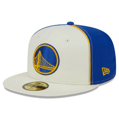 Golden State Warriors Piped Pop Panel 59FIFTY Fitted Hat for sale Cream | New Era US